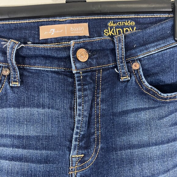 7 for all Mankind Women's B(AIR) Dark Wash Ankle Skinny Jeans Size 28 - Picture 6 of 11